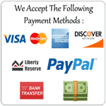 At FastTreck.com we accept Credit Cards, Bank Transfer, Cash and Liberty Reserve payment methods